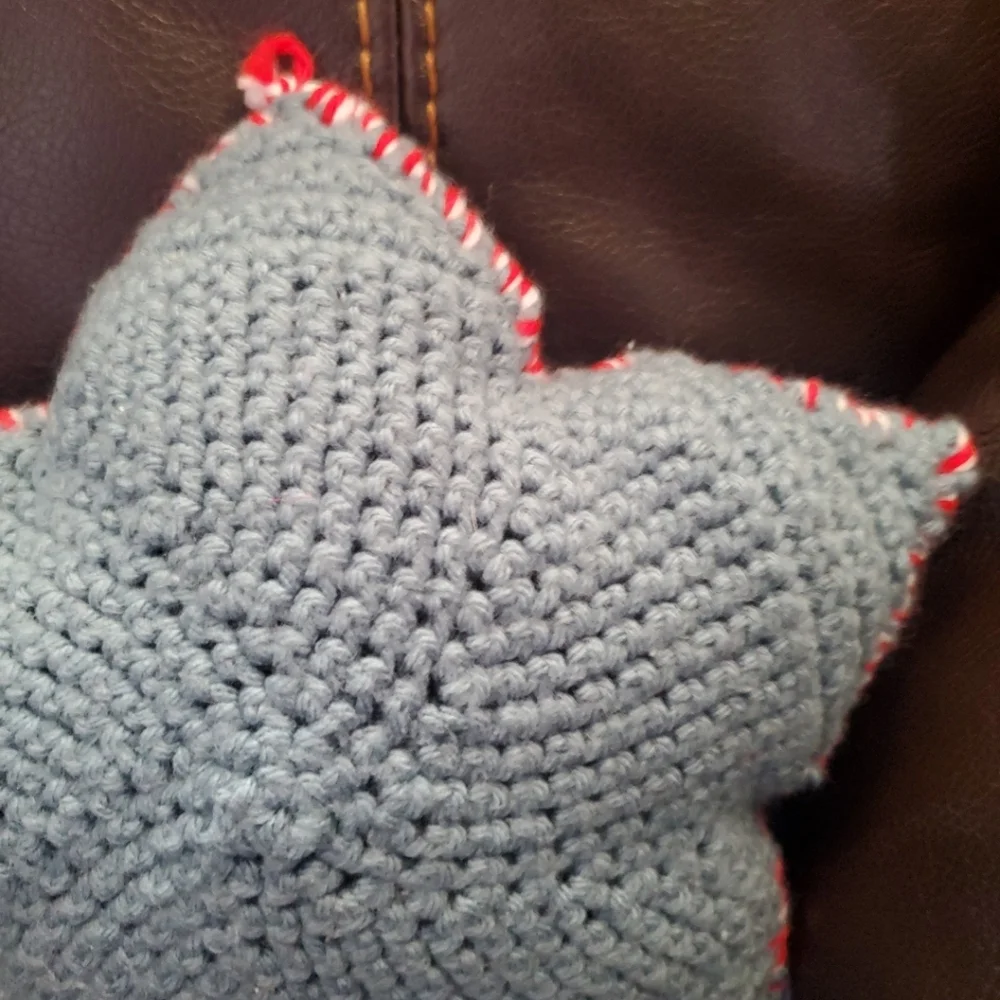 Crocheted star pillow or ornament